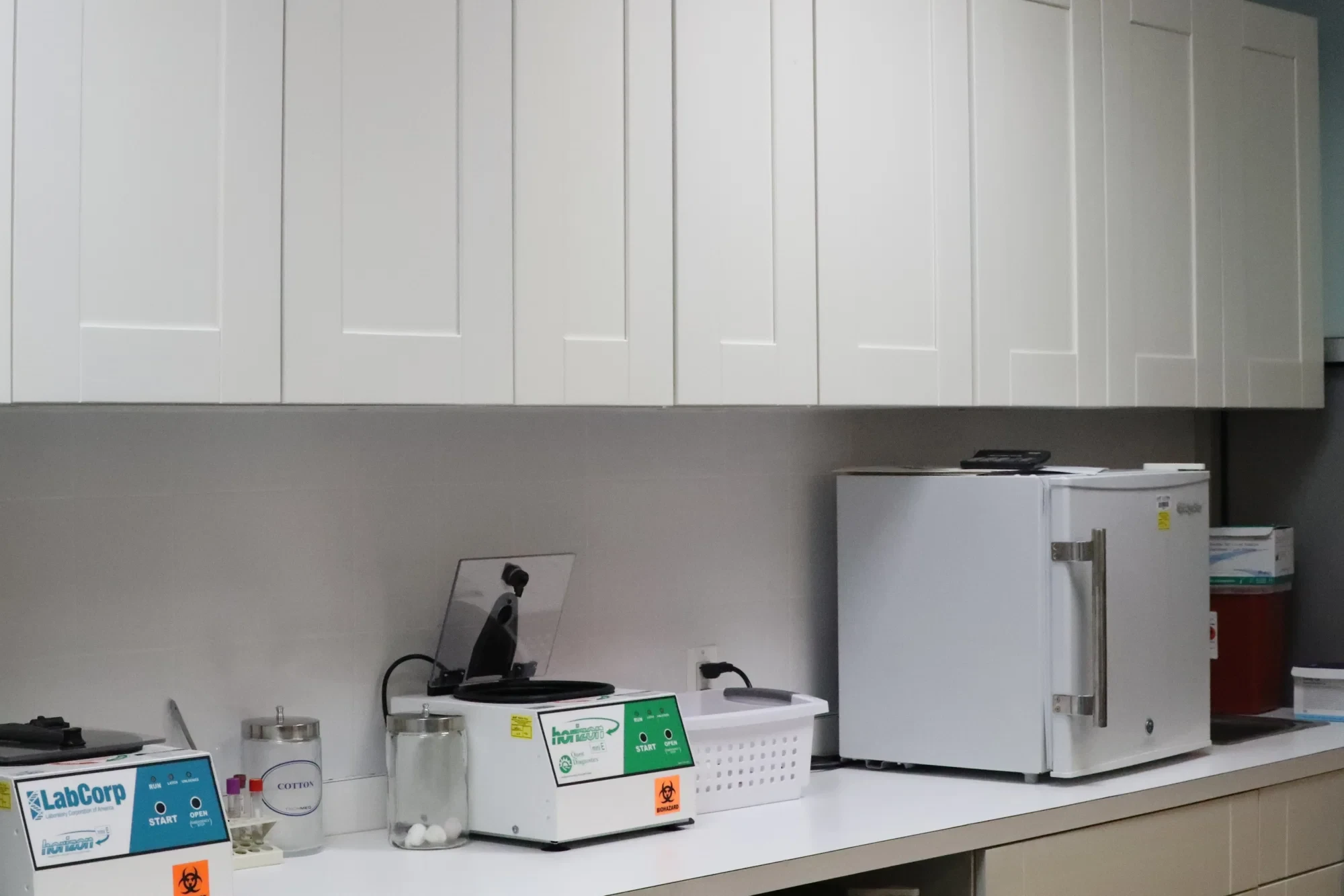 Healthwise Medical Associates laboratory equipment including centrifuge and specimen storage